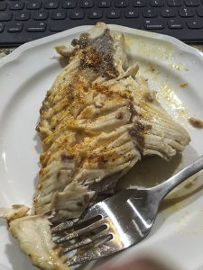 Cooked yellowtail snapper